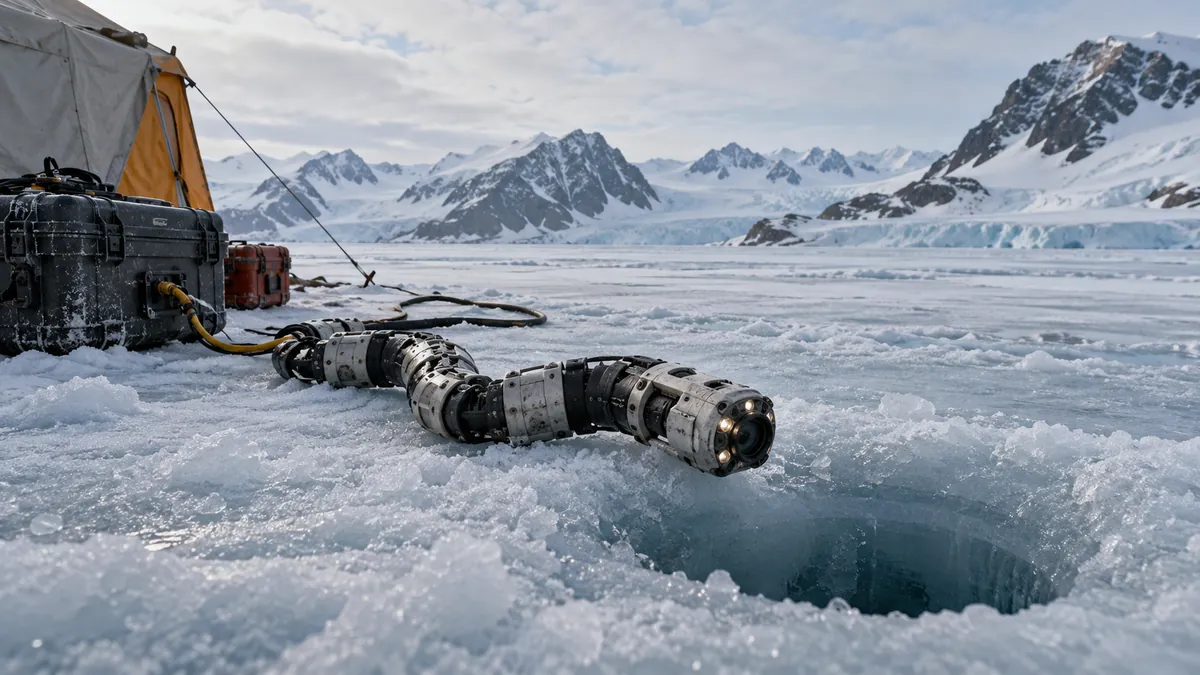 Robot at the ice hole