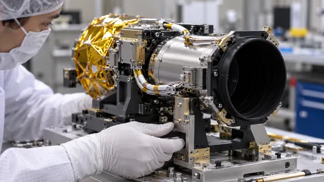 Instrument in the clean room, in the scenario on recovering a lost solar observation