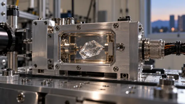 Crystal in the module, in the scenario on a returned crystal sample