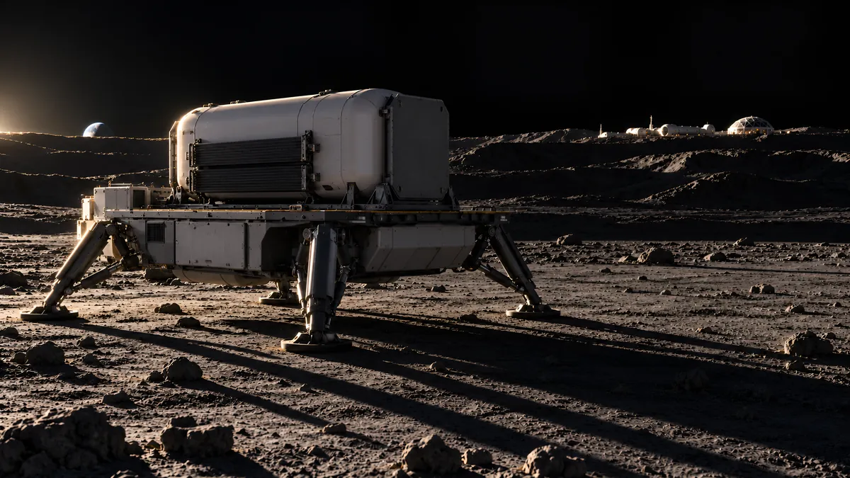 The reactor arriving on a cargo lander